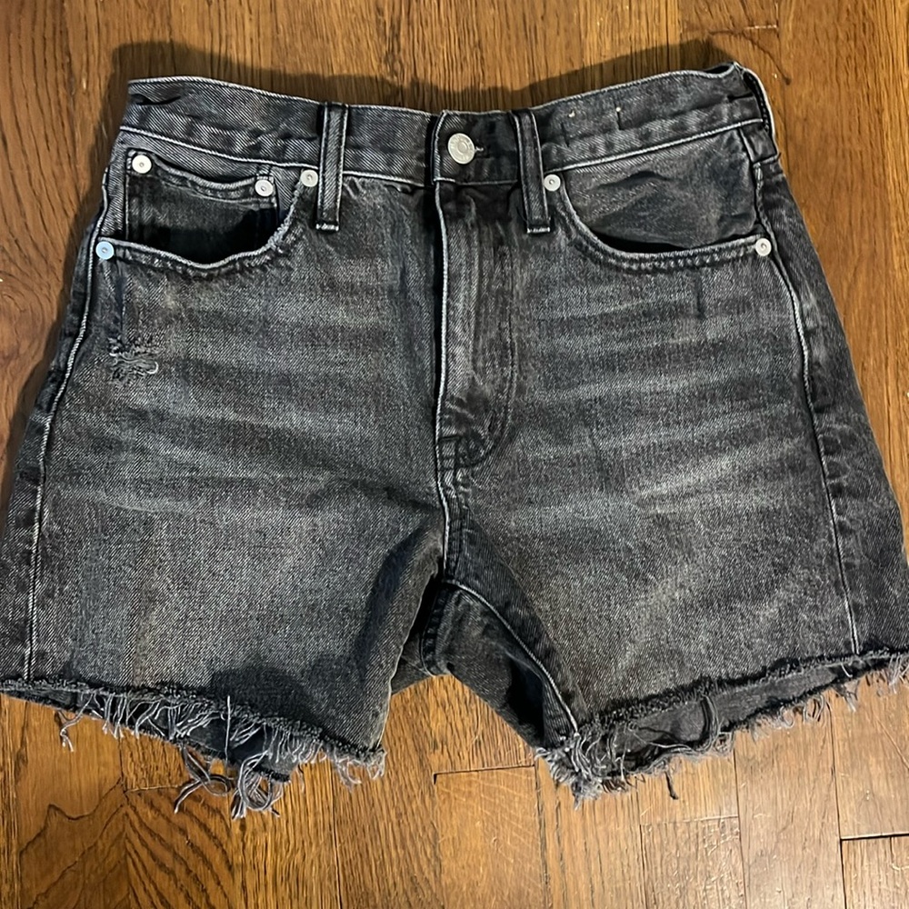 Madewell Black denim cutoff shorts